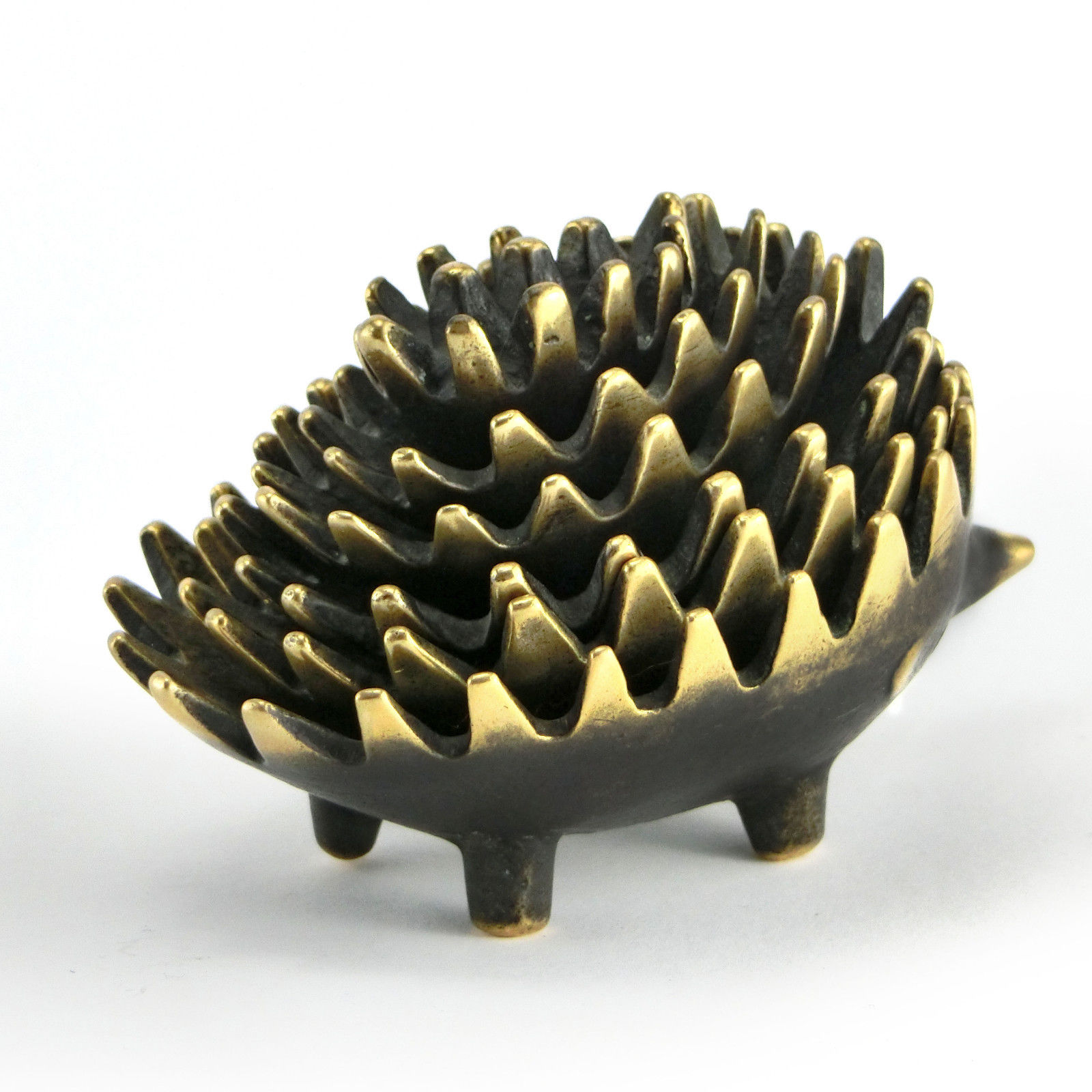 Vintage Set 6 Stackable Hedgehog Ashtrays Brass Walter Bosse Mid-Century Modern2