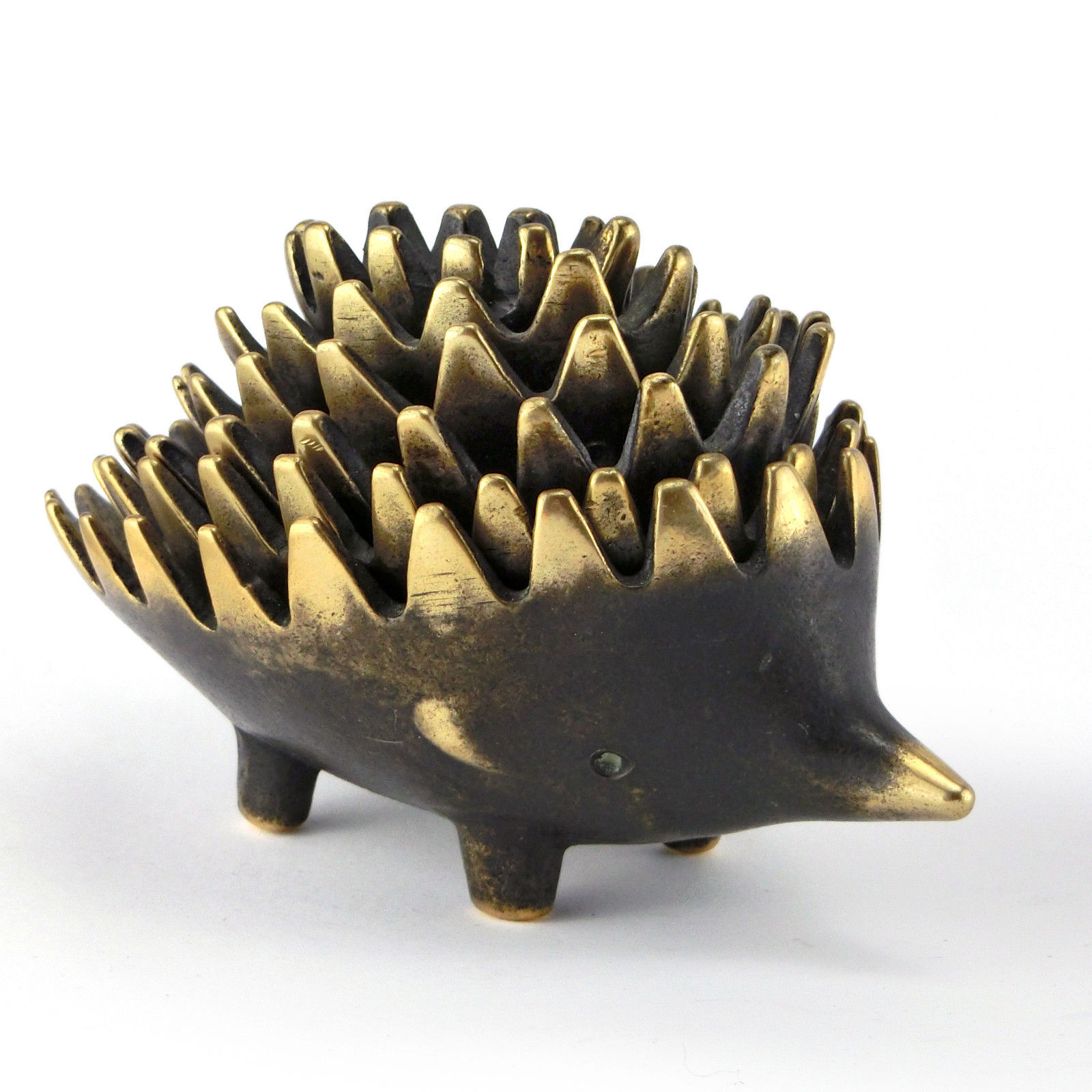 Vintage Set 6 Stackable Hedgehog Ashtrays Brass Walter Bosse Mid-Century Modern2