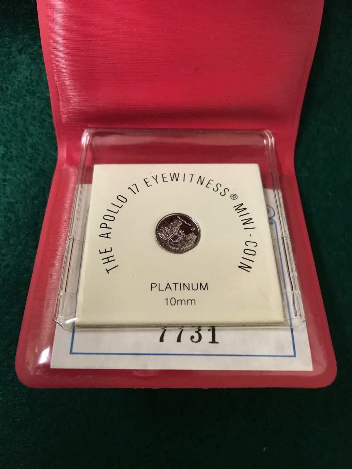 1973 The Apollo 17 Eyewitness Platinum Mini Coin
