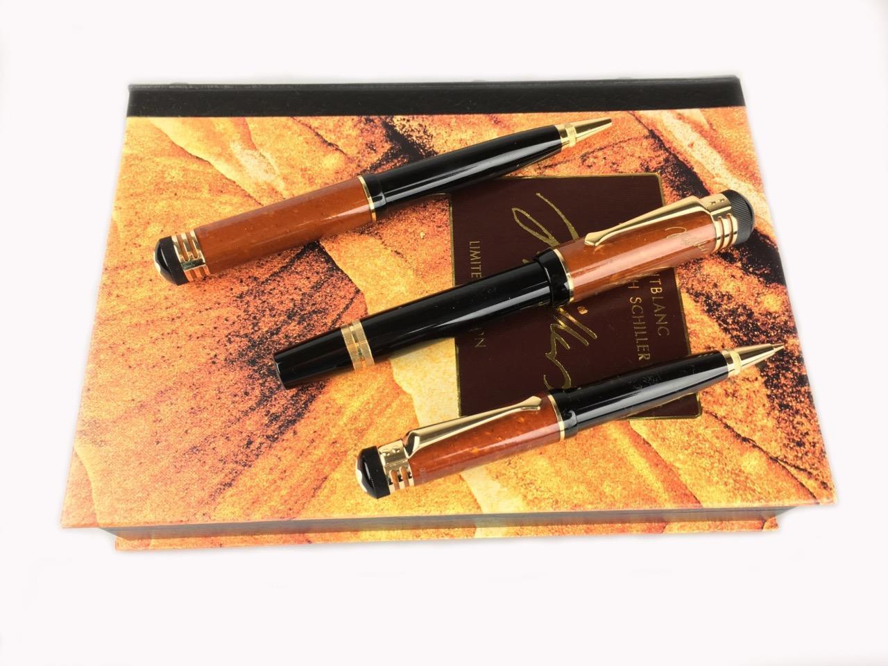 MONTBLANC WRITERS LIMITED EDITION SCHILLER SET (FP+BP+MP) "M" Nib Fountain Pen