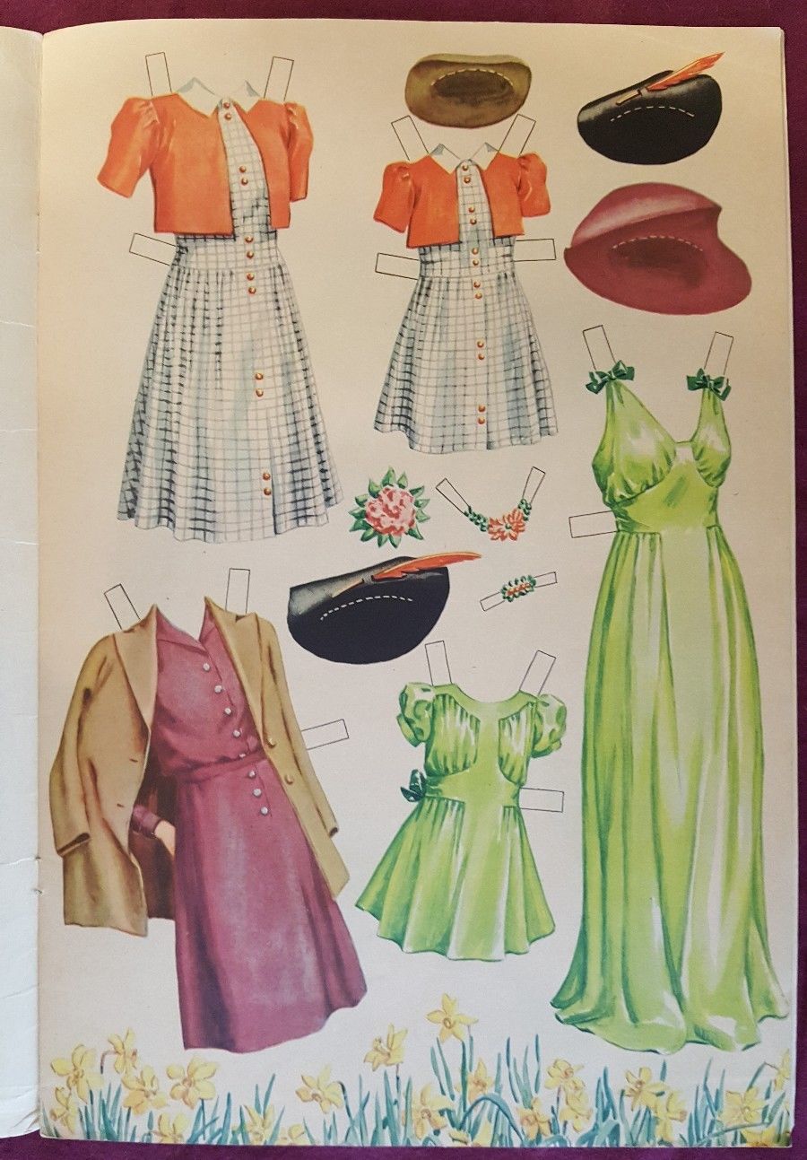 VINTAGE UNCUT 1943 JUST LIKE MOTHER PAPER DOLL BOOK