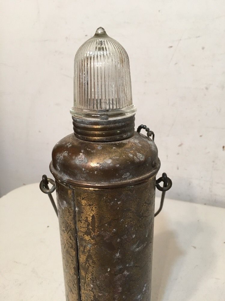 Large Vintage Brass Battery Power Flashlight Nautical Boat Light