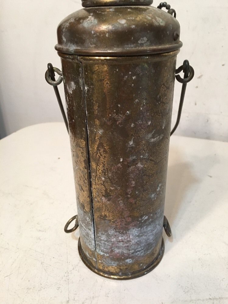 Large Vintage Brass Battery Power Flashlight Nautical Boat Light