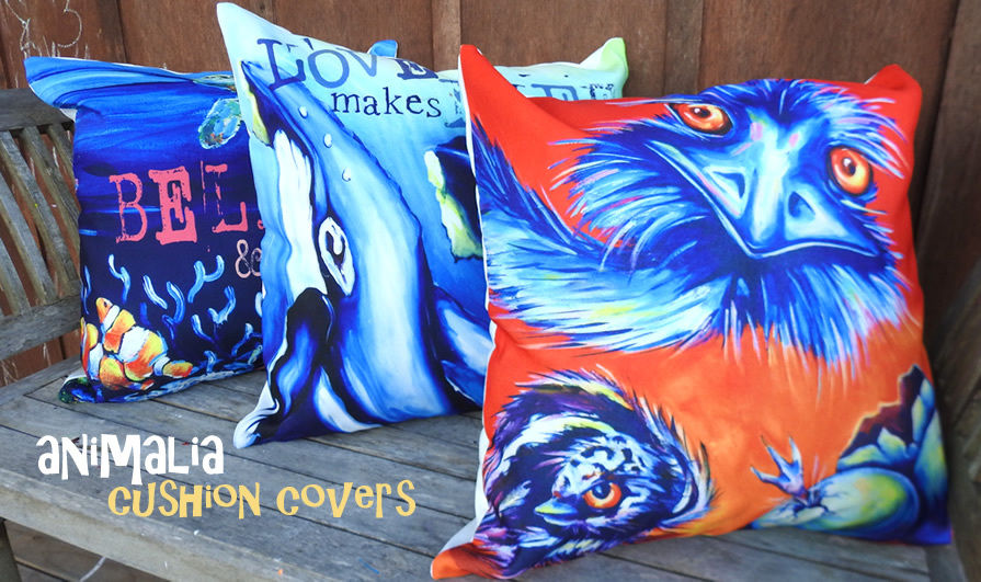 DEBORAH BROUGHTON ART Throw Pillow Cushion COVER 45x45cm Australia Animal Series