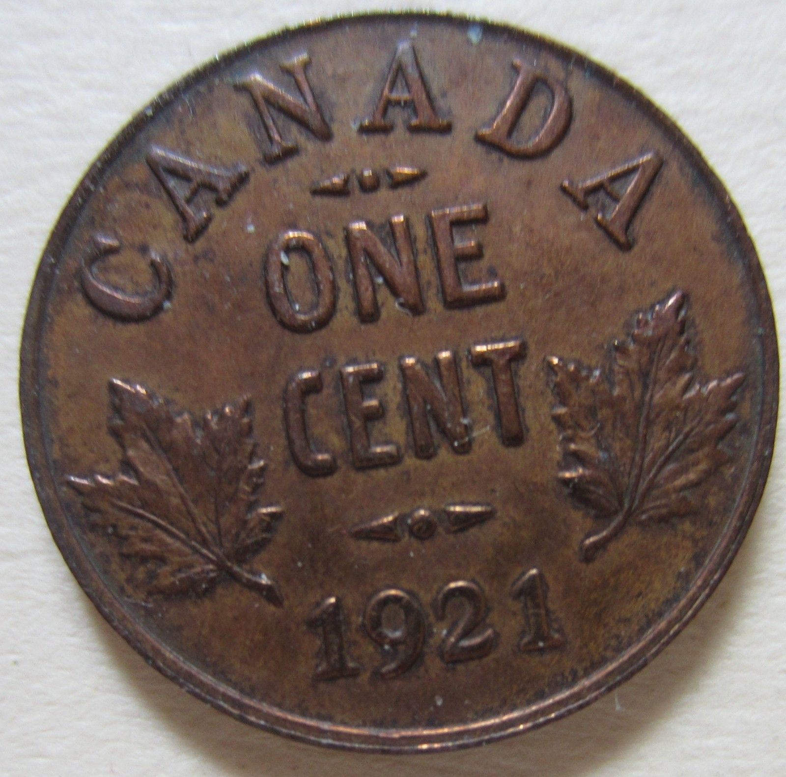 1921 Canada Small Cent Coin. BETTER GRADE (RJ361)