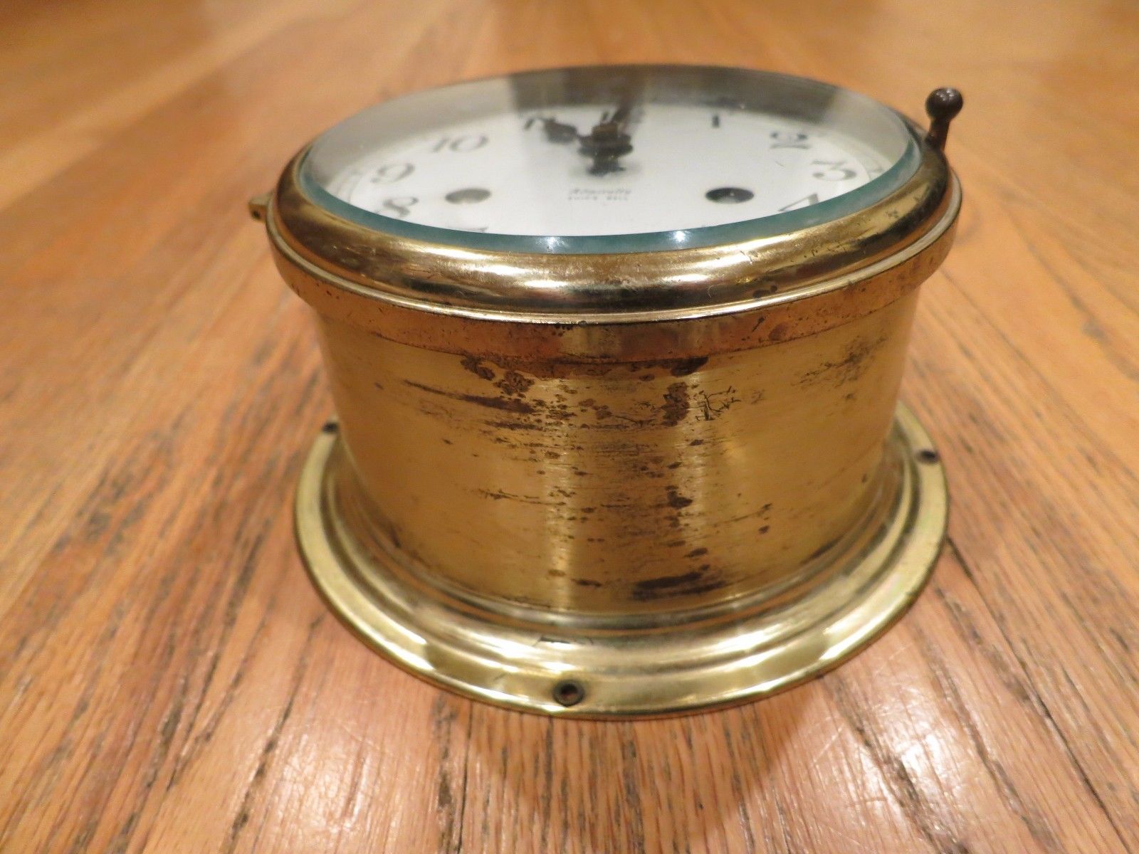 ANTIQUE FULTON ADMIRALTY SHIP'S BELL CLOCK GERMANY w/KEY – FOR PARTS OR REPAIR