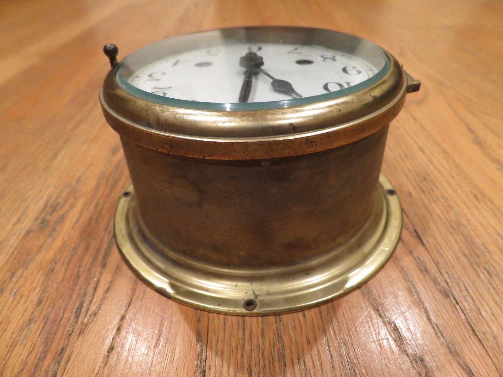 ANTIQUE FULTON ADMIRALTY SHIP'S BELL CLOCK GERMANY w/KEY – FOR PARTS OR REPAIR