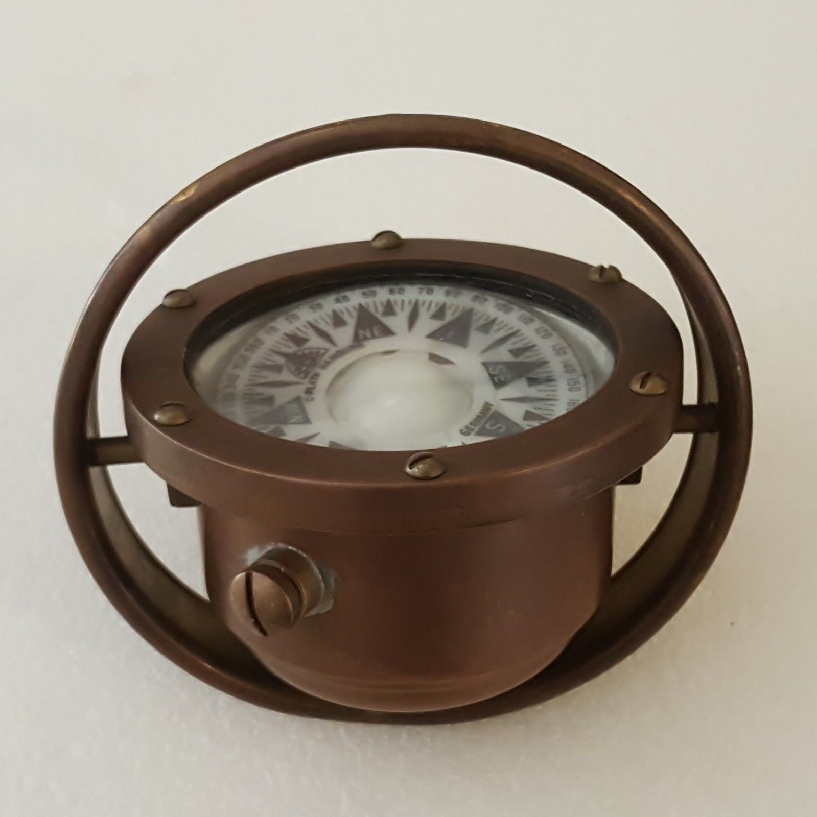 German Brass Ships Marine Navigation Compass by C. Plath Hamburg.