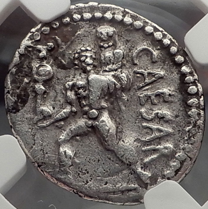 JULIUS CAESAR 48BC Ancient Roman Coin VENUS TROY Rome HERO AENEAS NGC i58858
