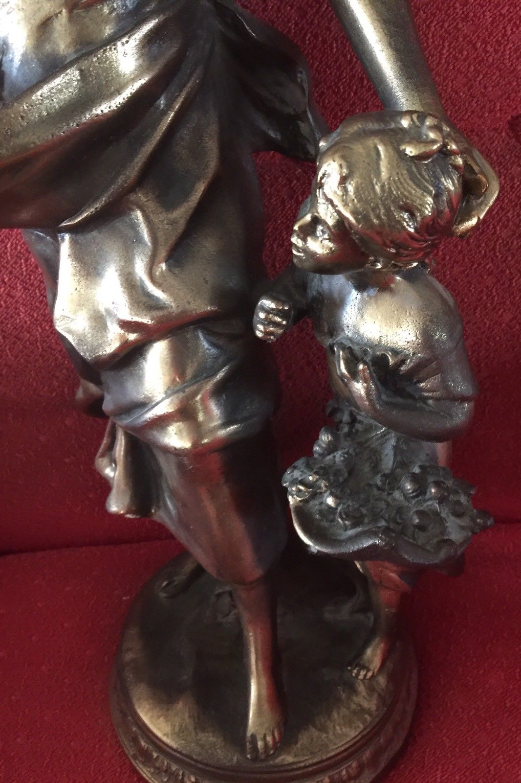 Vintage Bronze  Mother And Child Lrg Statue 20" Italy-Atlantis