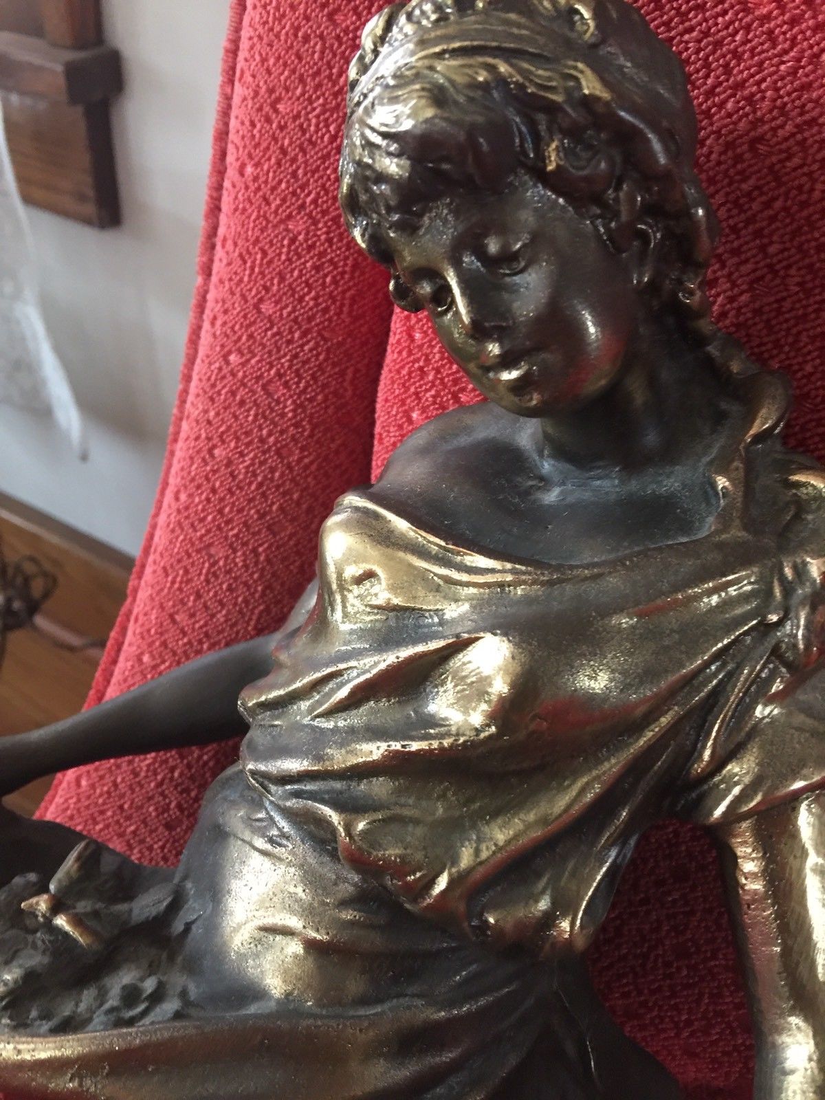 Vintage Bronze  Mother And Child Lrg Statue 20" Italy-Atlantis