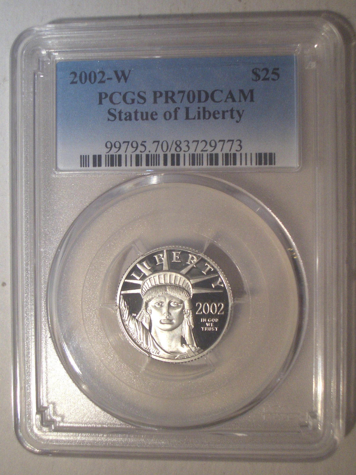 2002-W $25 PLATINUM * PCGS PR70 DCAM Proof * $575++ Liberty EAGLE * NO Toning !!