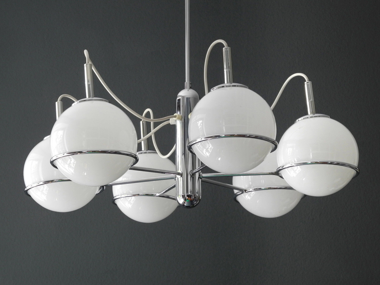 Italian 60s Pop Art Space Age ceiling lamp 6 glass balls | Sarfatti Colombo era