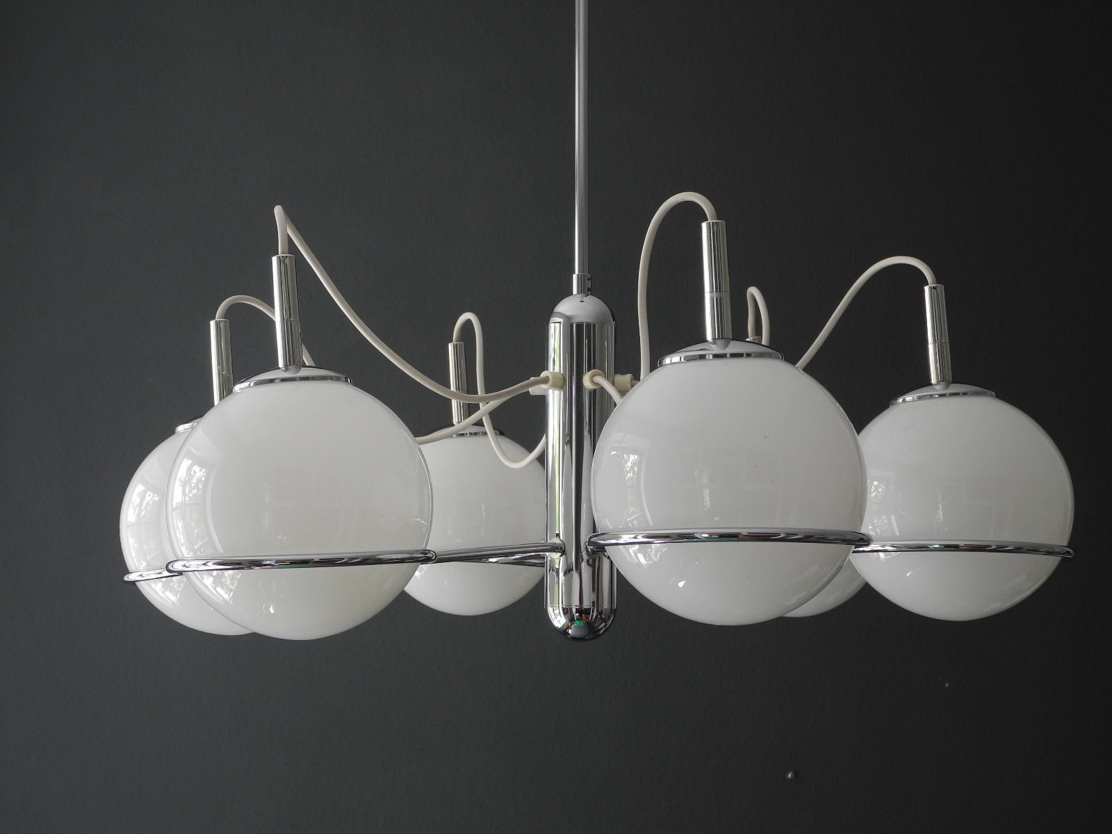 Italian 60s Pop Art Space Age ceiling lamp 6 glass balls | Sarfatti Colombo era