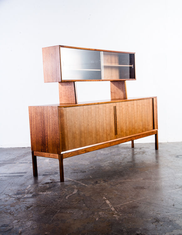 Mid Century Danish Modern Credenza Sideboard Aksel Kjersgaard Teak Tambour Door