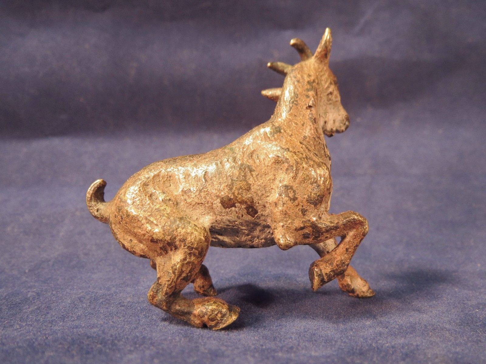 Vintage Vienna Bronze goat, prancing, cold painted