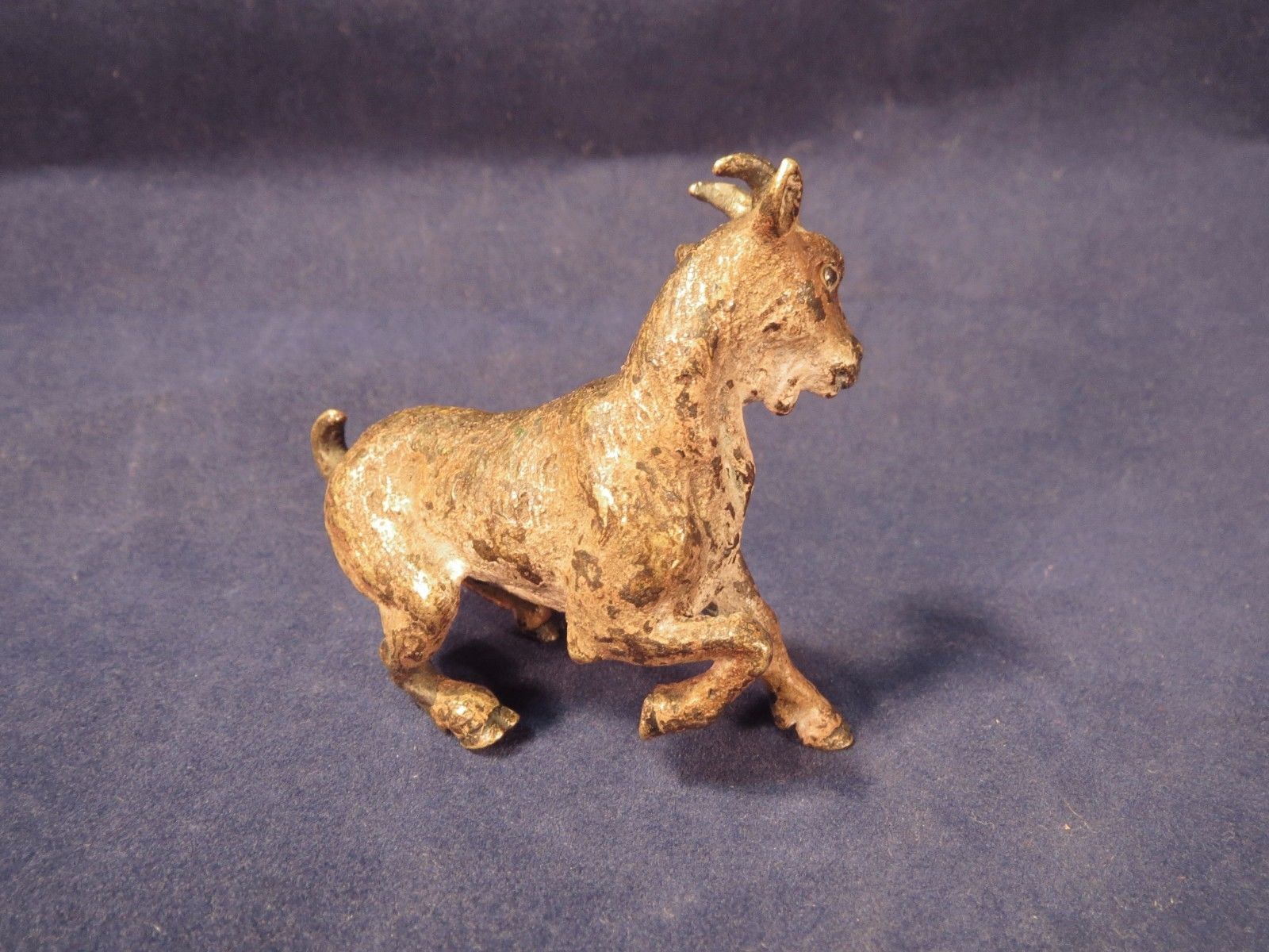 Vintage Vienna Bronze goat, prancing, cold painted