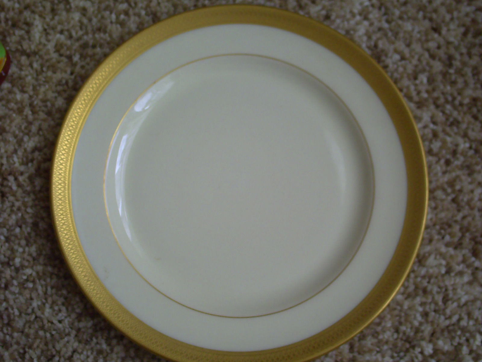 Vintage LENOX Nathan Dohrmann Co (4) 7 3/8" Salad Plates Gold Trim & Green label