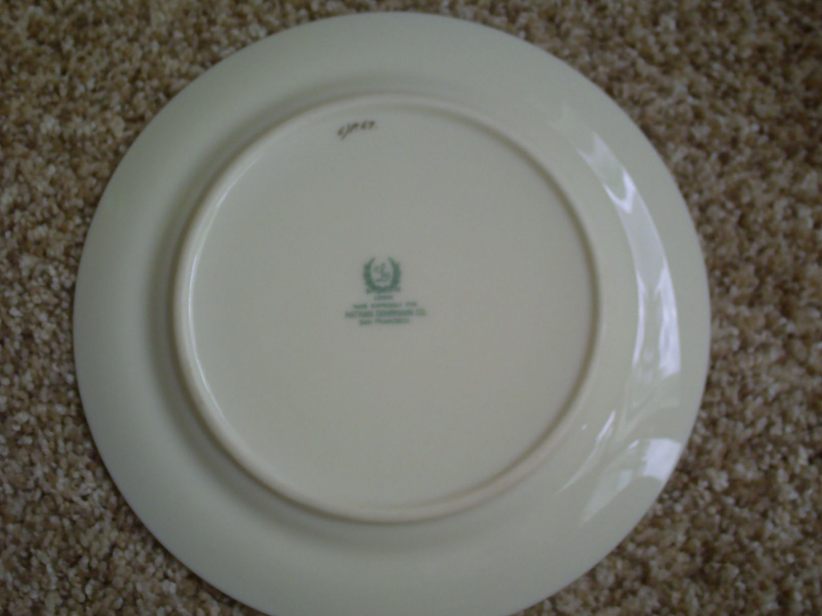 Vintage LENOX Nathan Dohrmann Co (4) 7 3/8" Salad Plates Gold Trim & Green label