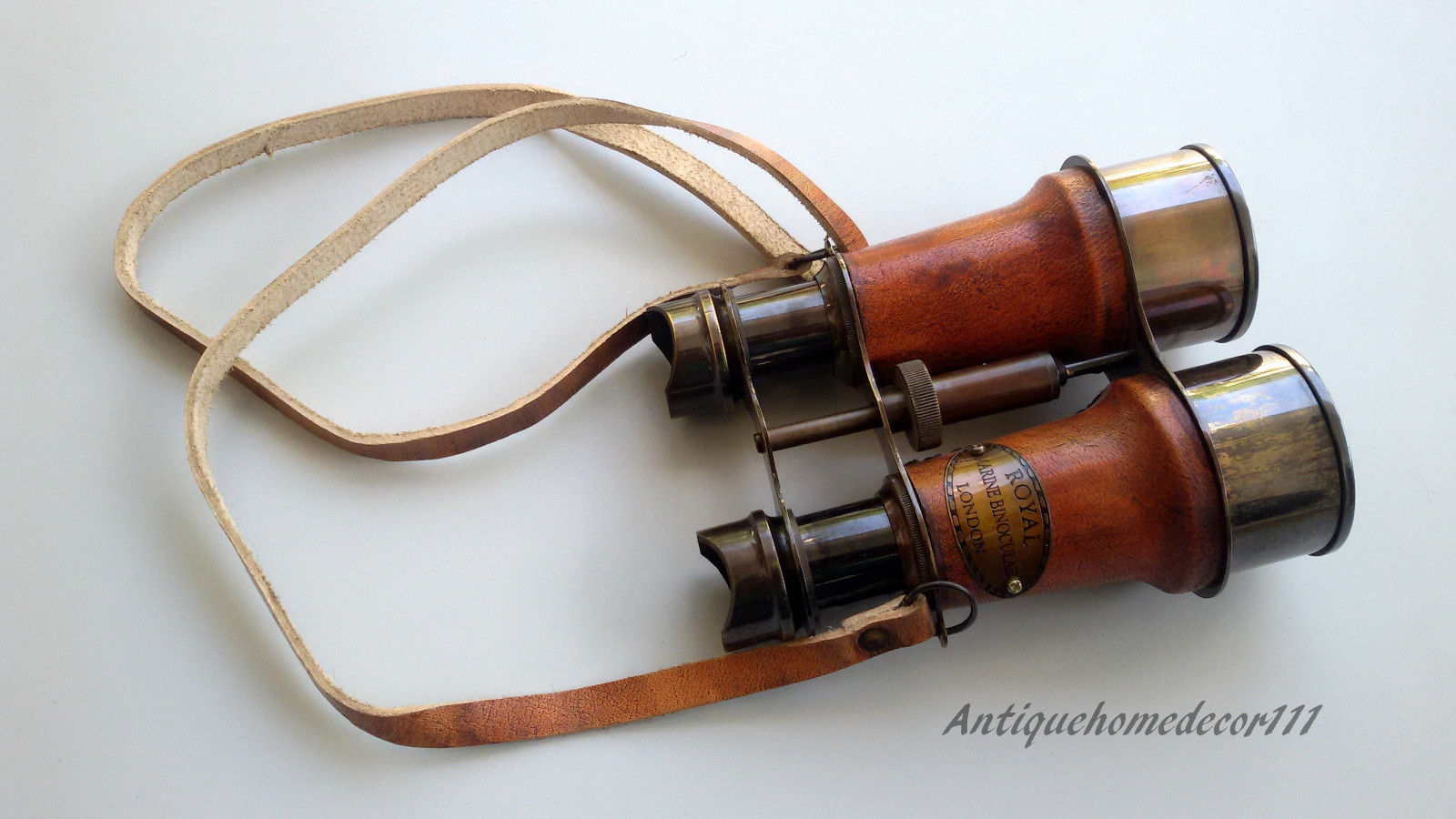 BRASS ANTIQUE  BINOCULAR - VINTAGE COLLECTIBLE BINOCULAR WITH LEATHER BELT