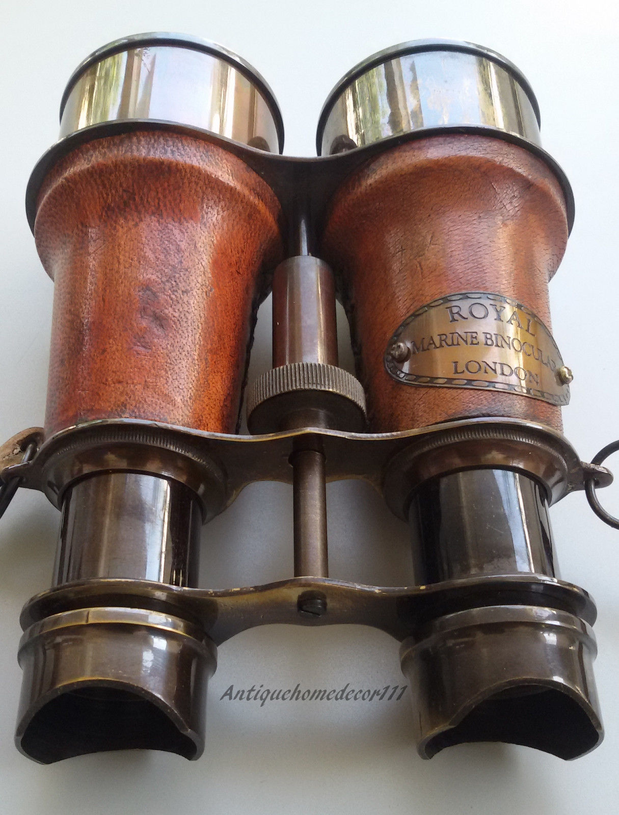 BRASS ANTIQUE  BINOCULAR - VINTAGE COLLECTIBLE BINOCULAR WITH LEATHER BELT