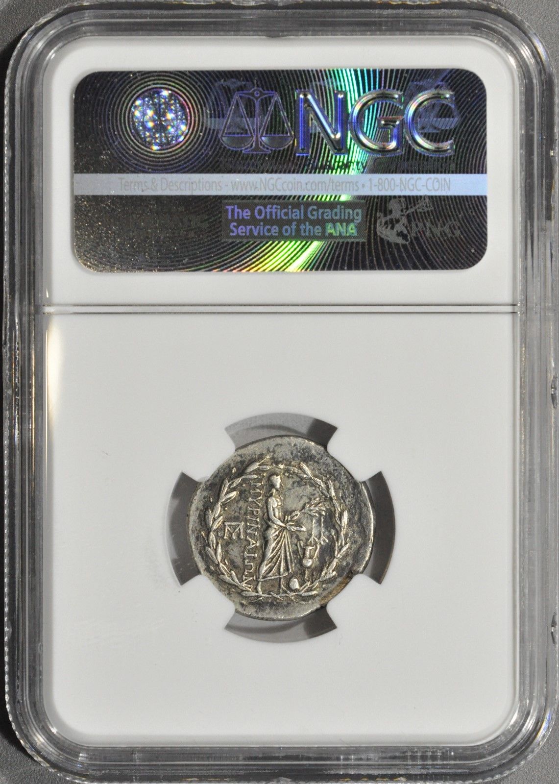 AEOLIS Myrina 160-143 BC AR Drachm 3.84 g NGC XF 5/5 2/5