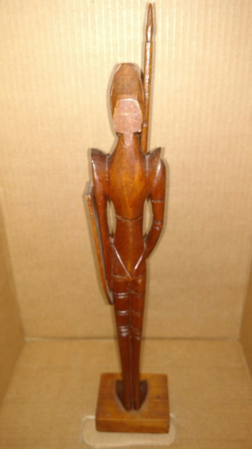 1960's Don Quixote Wood Carving Art Sculpture Figurine~Mid Century Modern Teak