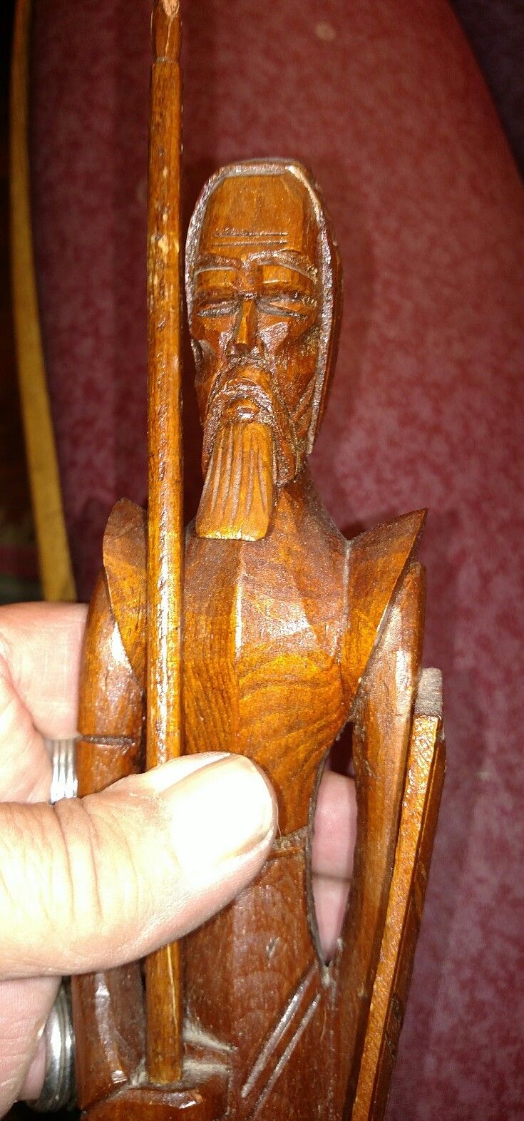 1960's Don Quixote Wood Carving Art Sculpture Figurine~Mid Century Modern Teak