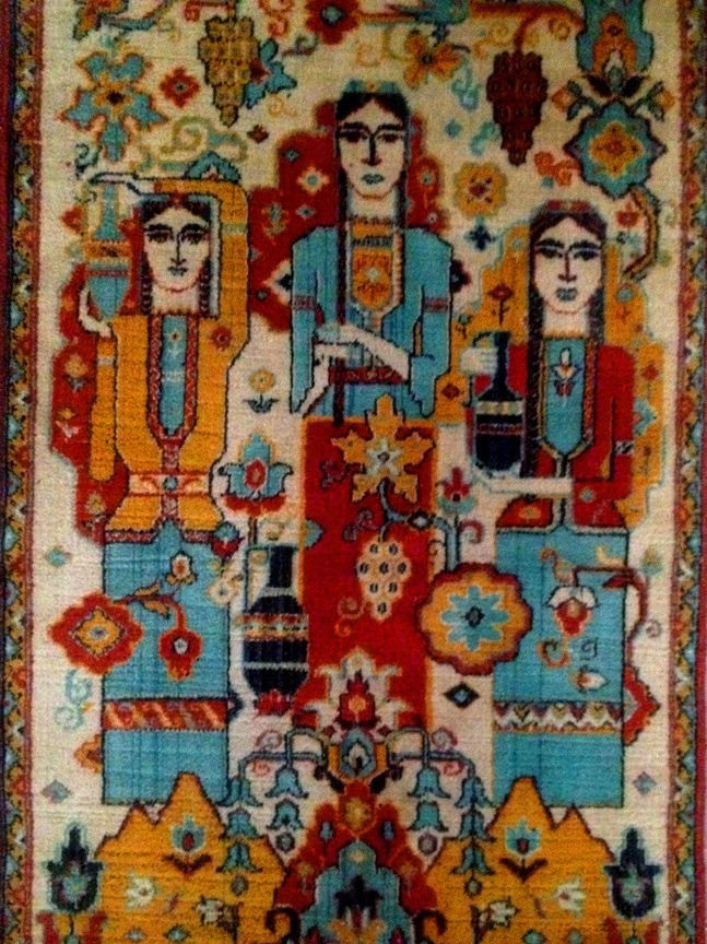 1960s Soviet RUSSIAN- ARMENIAN Caucasian socialist realism RUG CARPET Wine Grape