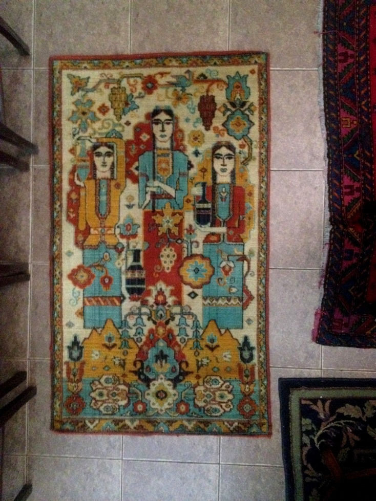 1960s Soviet RUSSIAN- ARMENIAN Caucasian socialist realism RUG CARPET Wine Grape