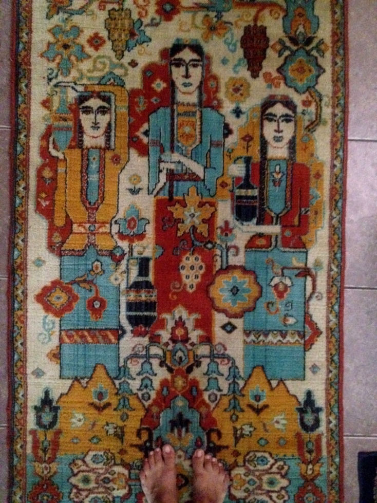 1960s Soviet RUSSIAN- ARMENIAN Caucasian socialist realism RUG CARPET Wine Grape