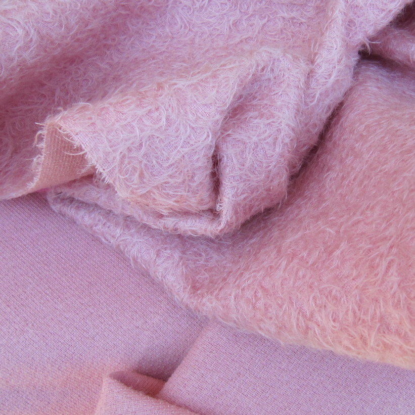 ' SUZY ' MOHAIR - Soft baby pink, matted / antique pile - Furaddiction