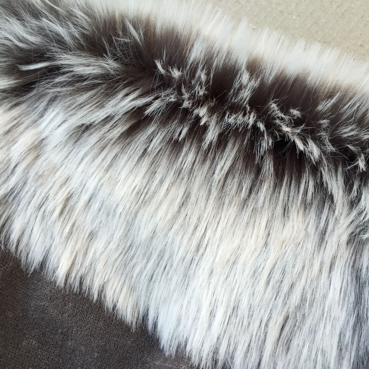 ' Blizzard ' - dark backing with frosted tip - faux fur fabric - furaddiction