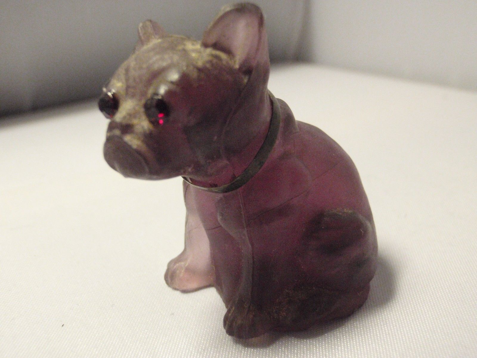 Antique 19th Czech Glass French Bulldog