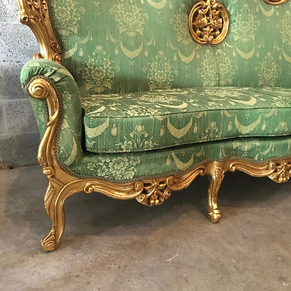 ANTIQUE COMPLETE SOFA/SETTEE/LOVE SEAT IN ITALIAN ROCOCO STYLE