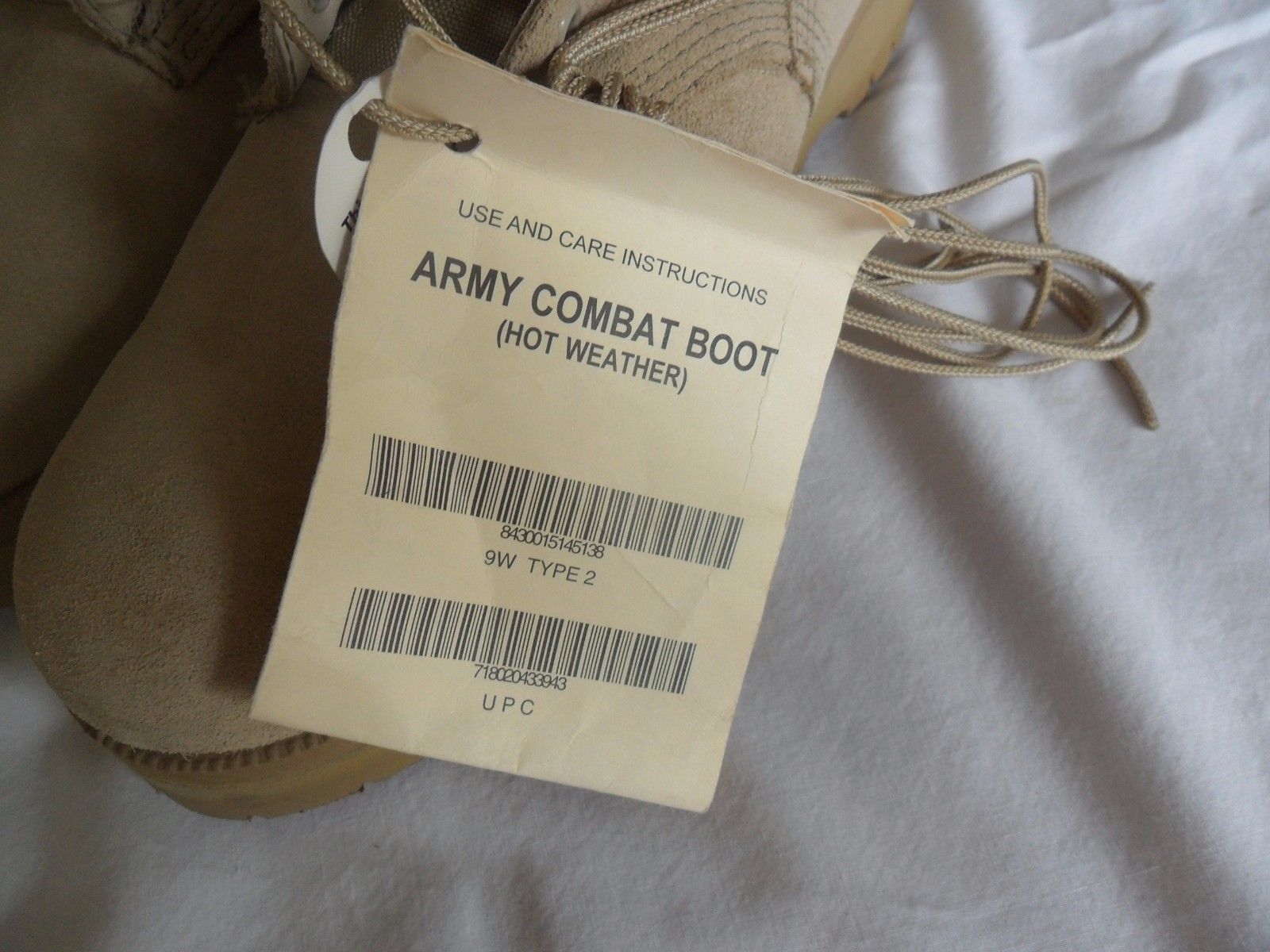 Wellco Brand New Army Combat Boots (Hot Weather) Men's Size 9W