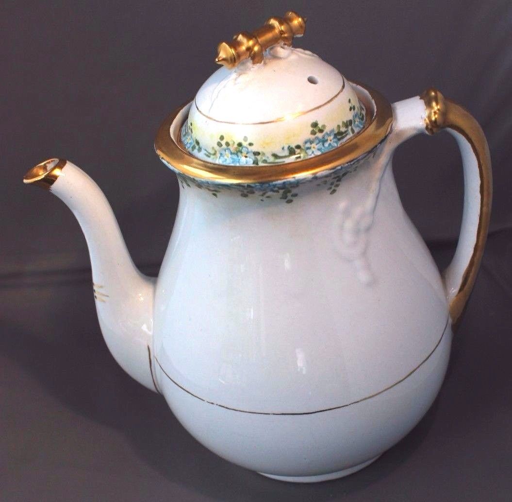 Antique Coffee Pot W/ Gold Leafing by Thomas Booth Co c. 1900