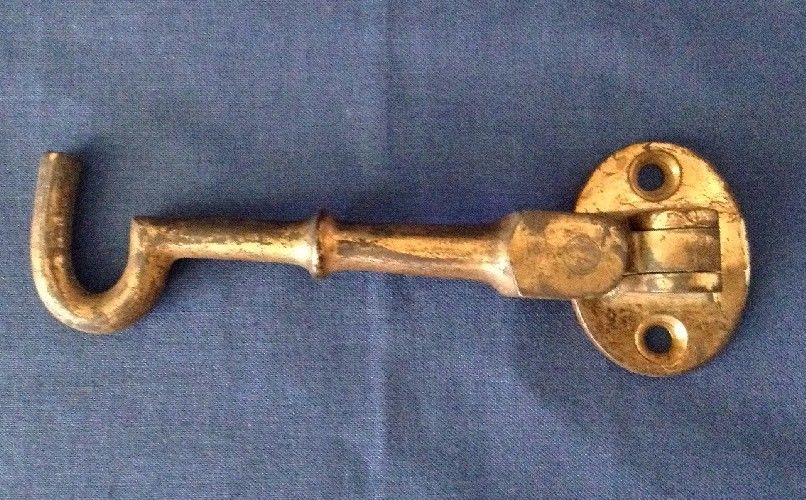 Antique brass House door bolt Latch Hook old security vintage