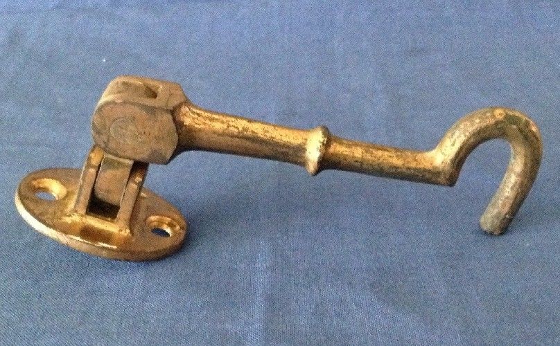 Antique brass House door bolt Latch Hook old security vintage