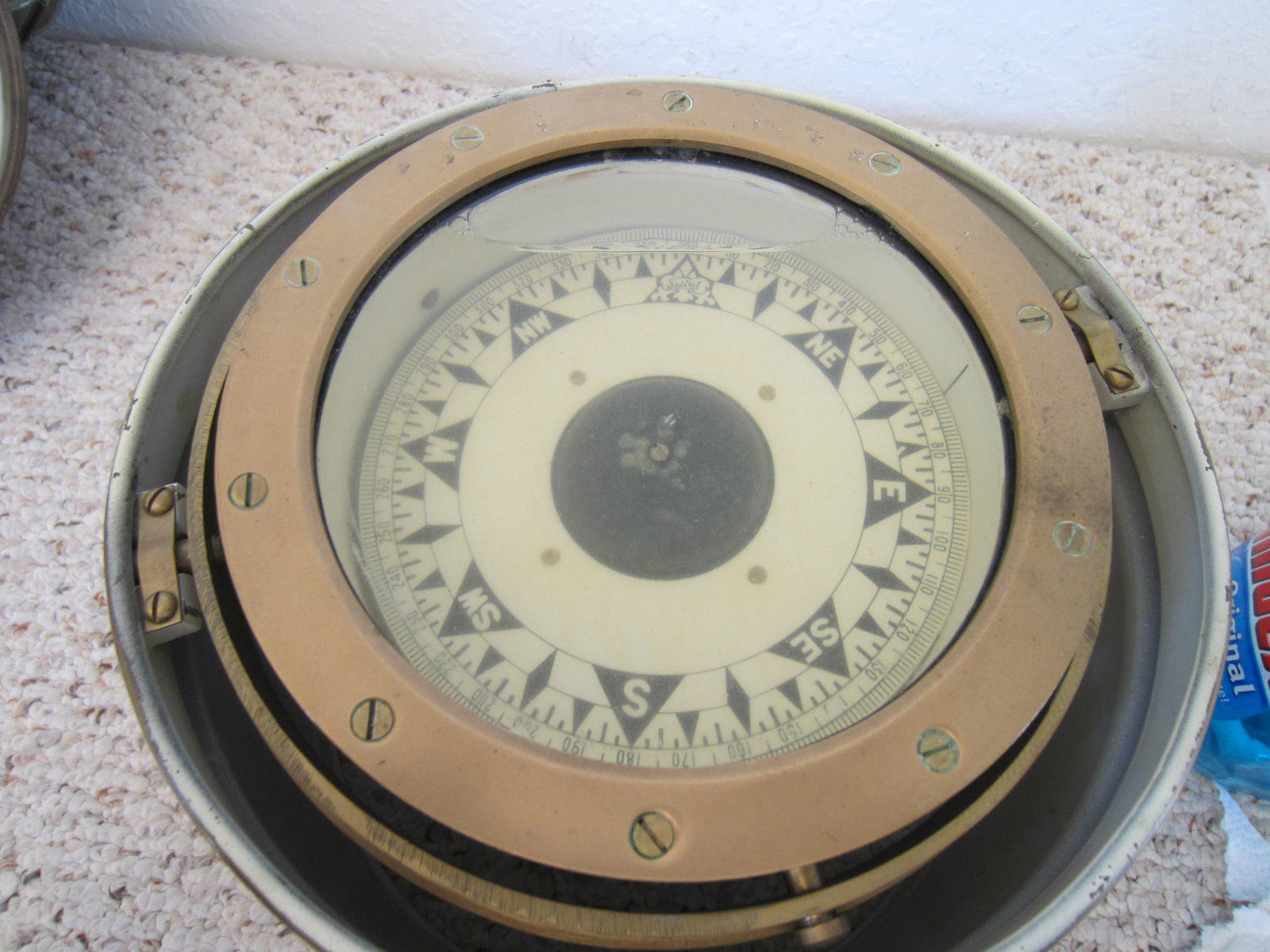 OLD MARITIME BRASS  SESTREL COMPASS BINNACLE