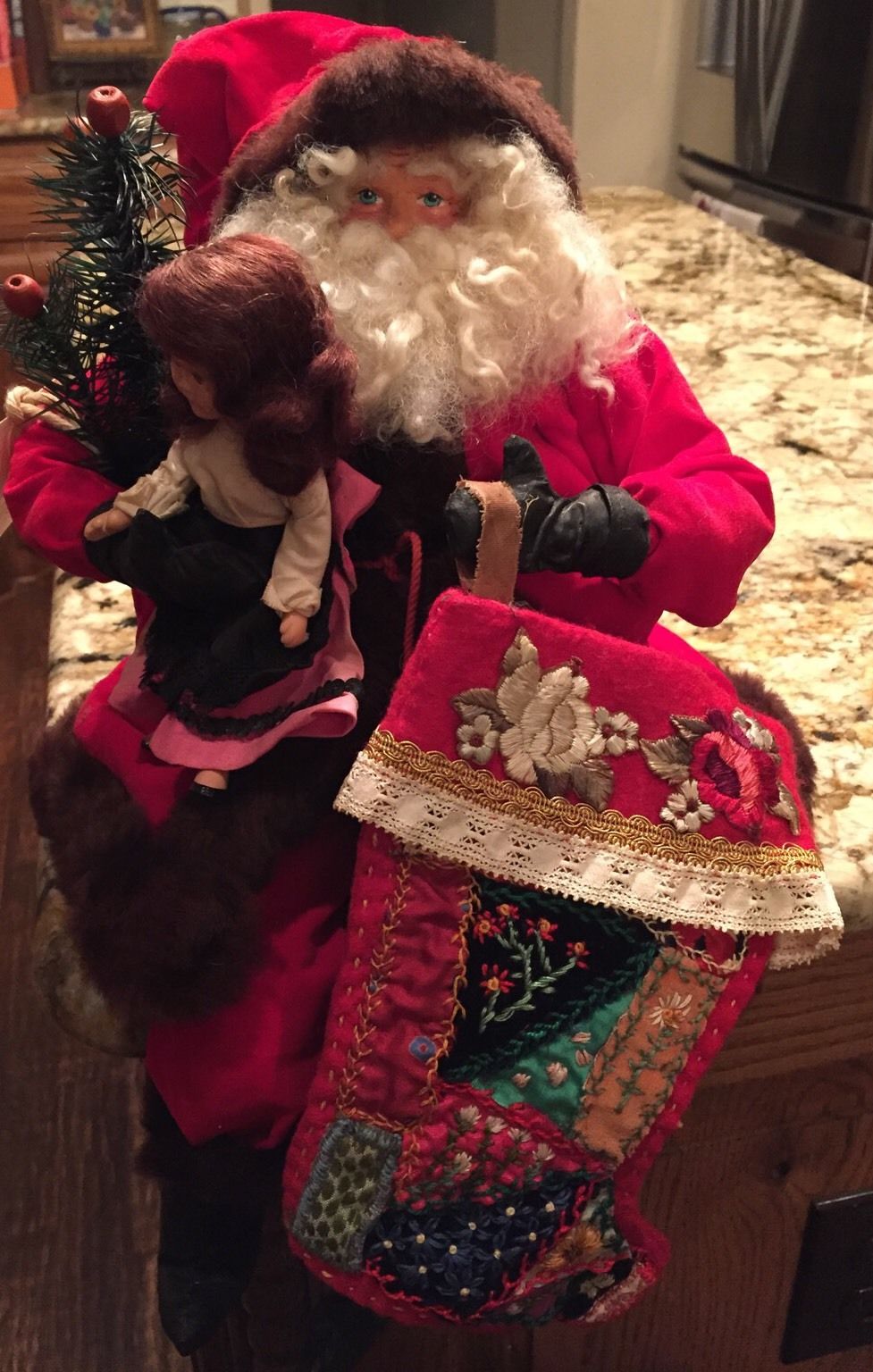 Kim Klaus OoAk HandMade Sitting Santa Claus Doll~Antique Vintage Christmas