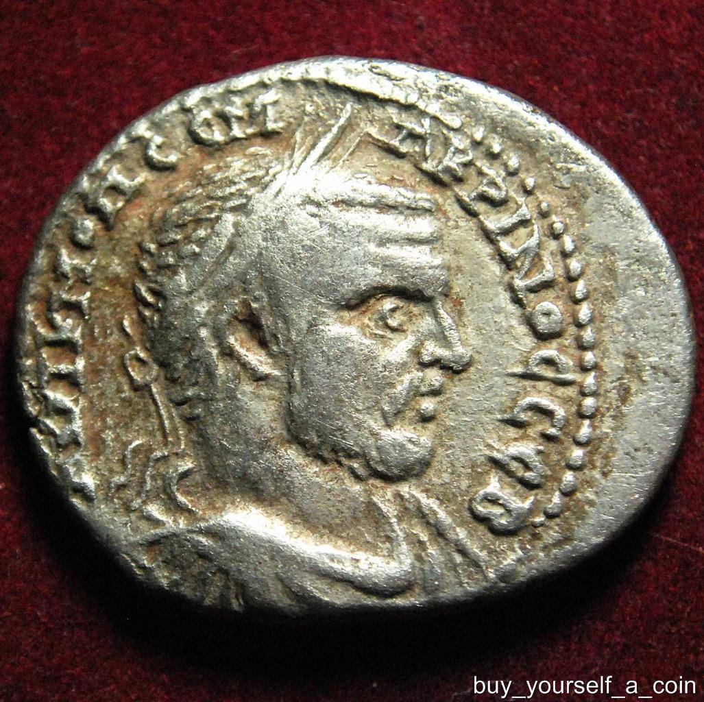 Macrinus 217-218AD, AR tetradrachm of Byblus, Phoenicia, rev. Eagle - RARE