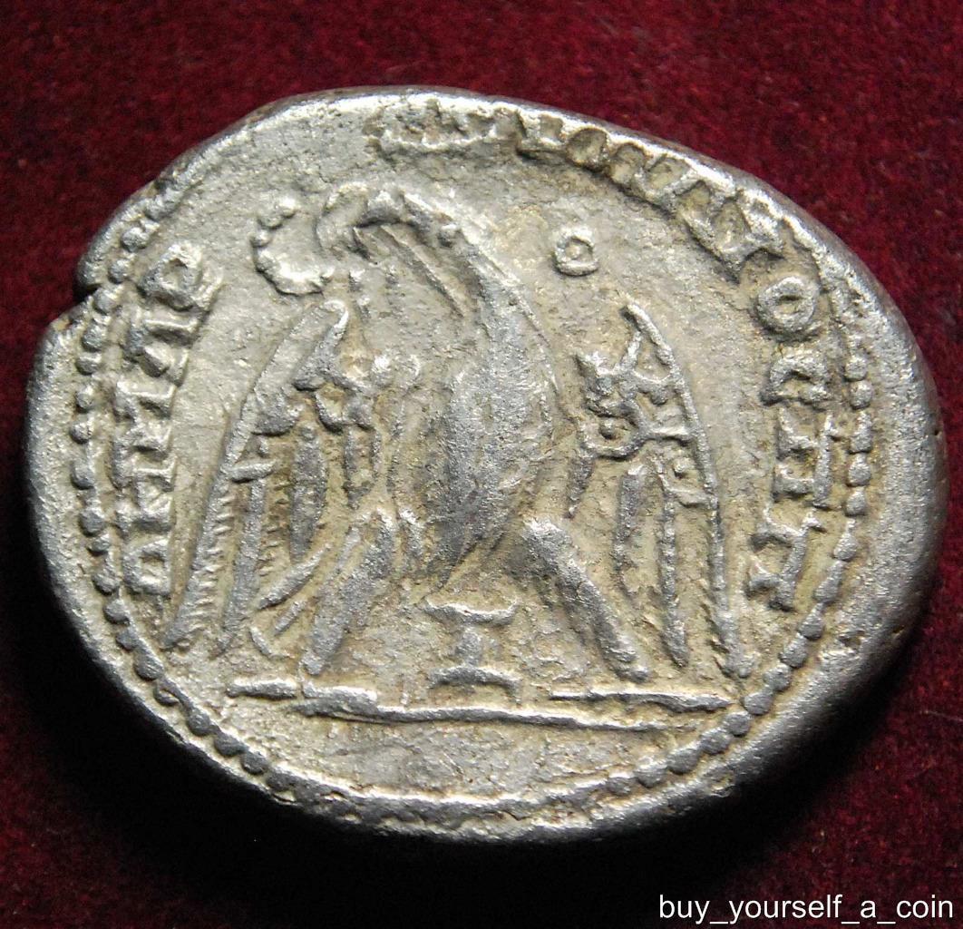 Macrinus 217-218AD, AR tetradrachm of Byblus, Phoenicia, rev. Eagle - RARE