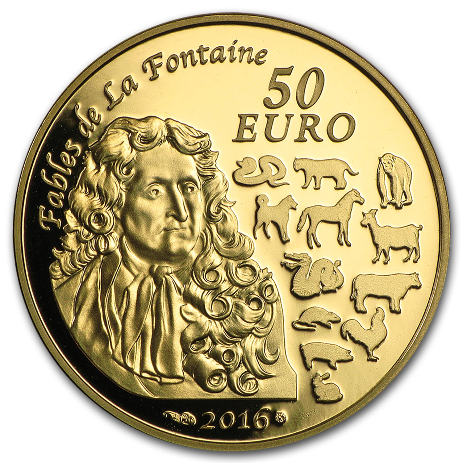 2016 France 1/4 oz Gold €50 Year of the Monkey Prf (Lunar Series) - SKU #93753