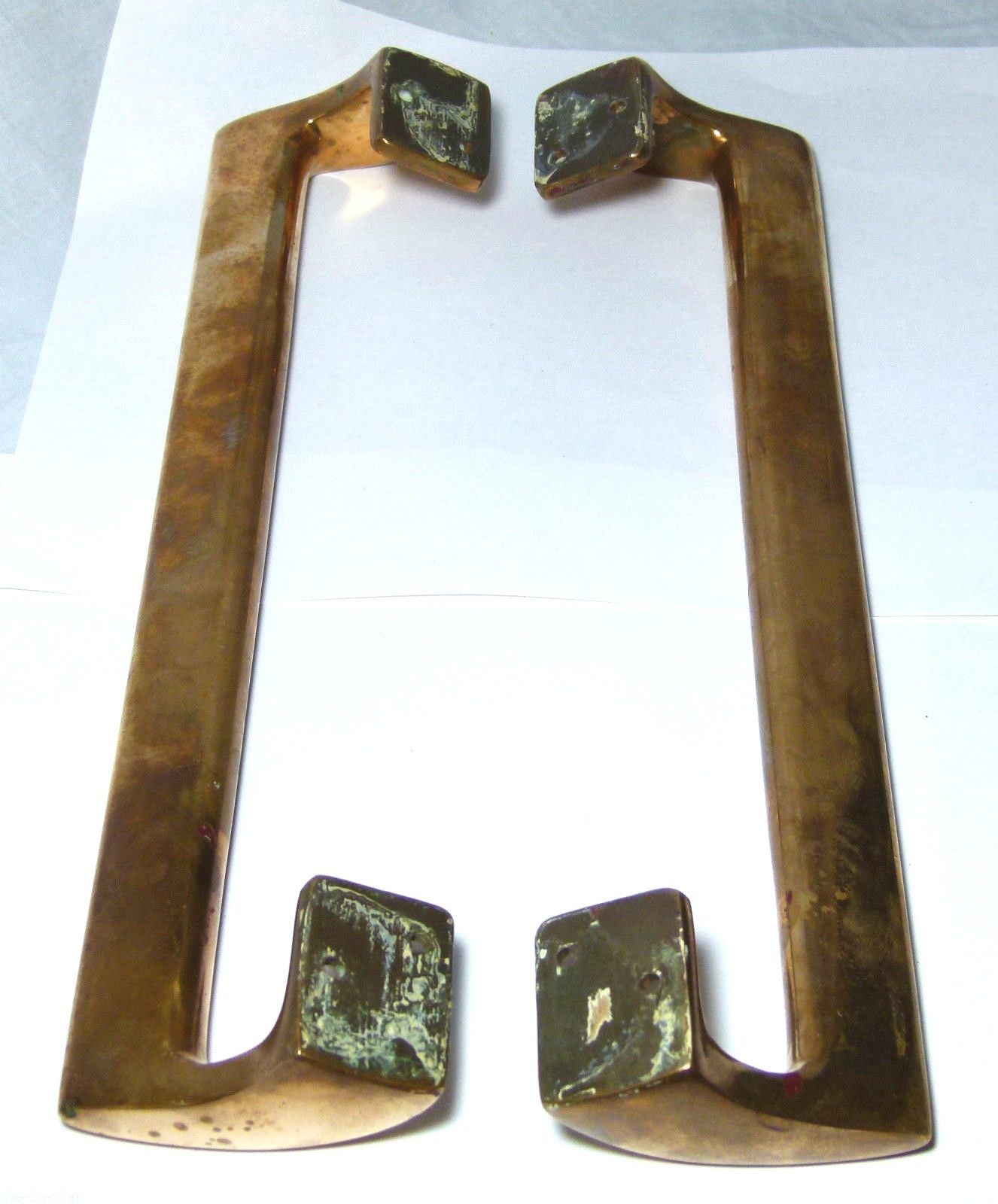 SPLENDID ANTIQUE VINTAGE BRONZE ART DECO PULL HANDLES SHOP PUB CINEMA HOTEL