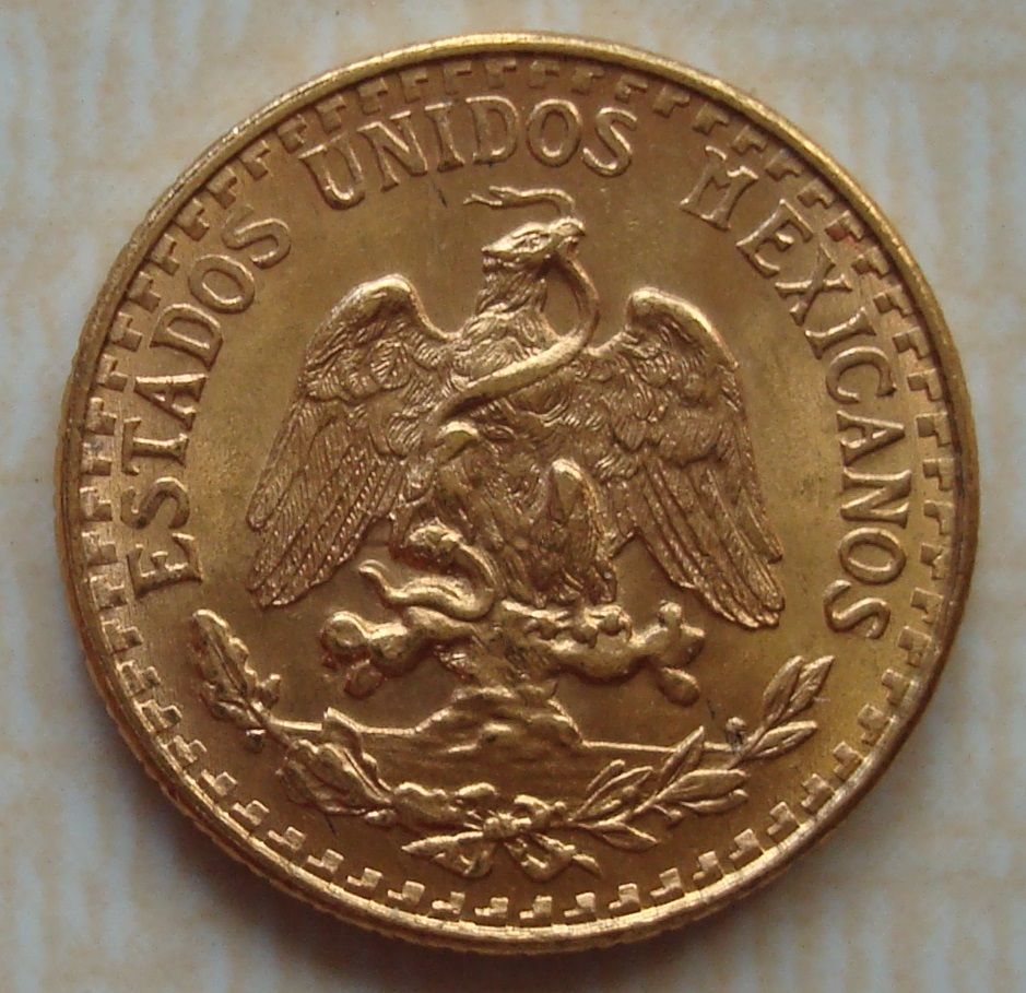 2 Pesos Gold Mexiko Centenario Hidalgo 1945