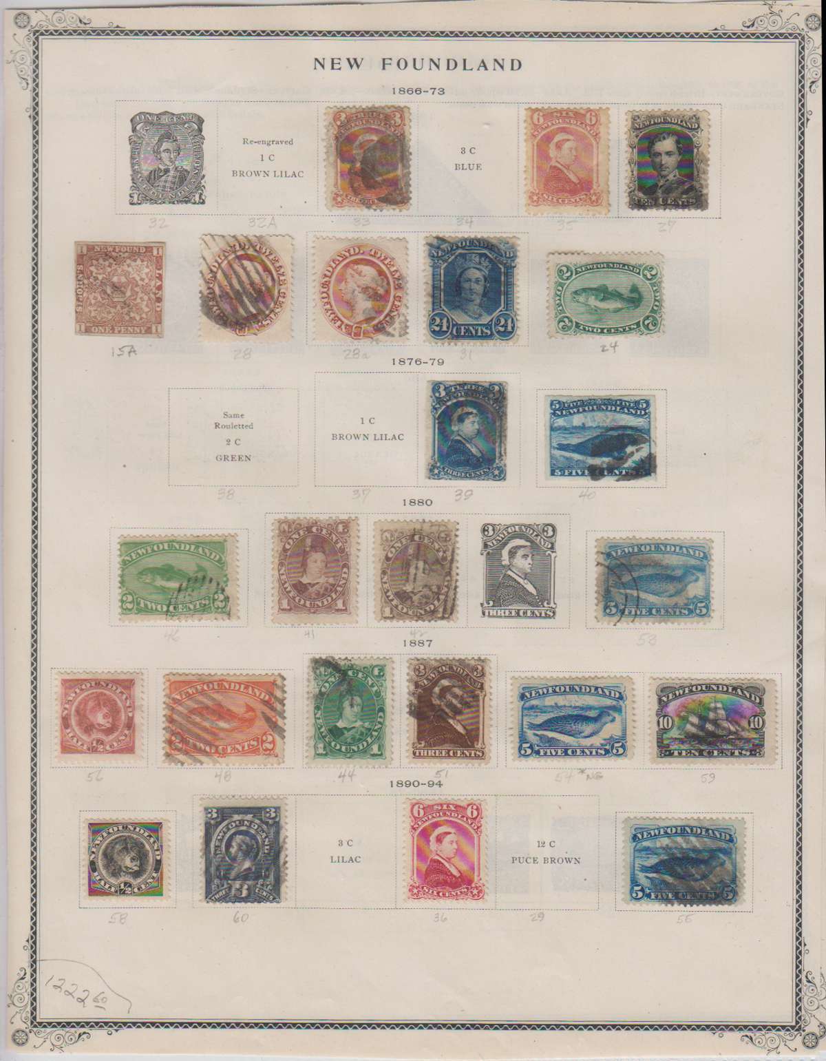 B8069: 19th C Newfoundland Stamp Collection; CV $1475