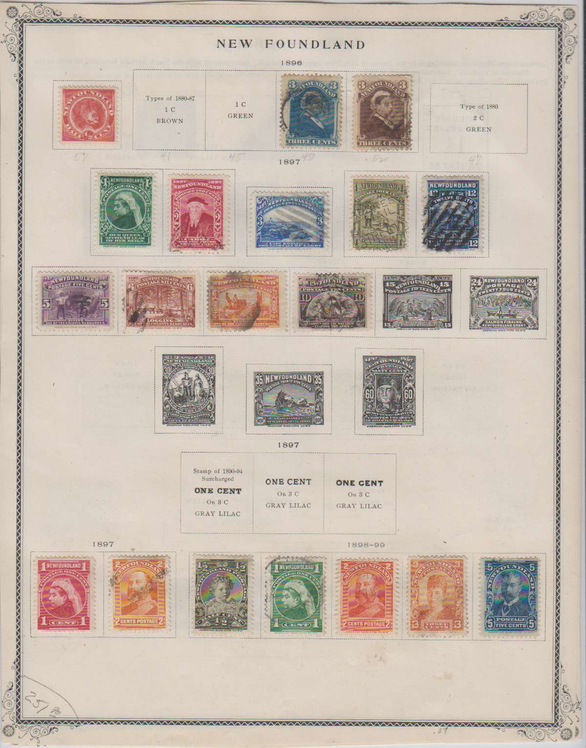 B8069: 19th C Newfoundland Stamp Collection; CV $1475