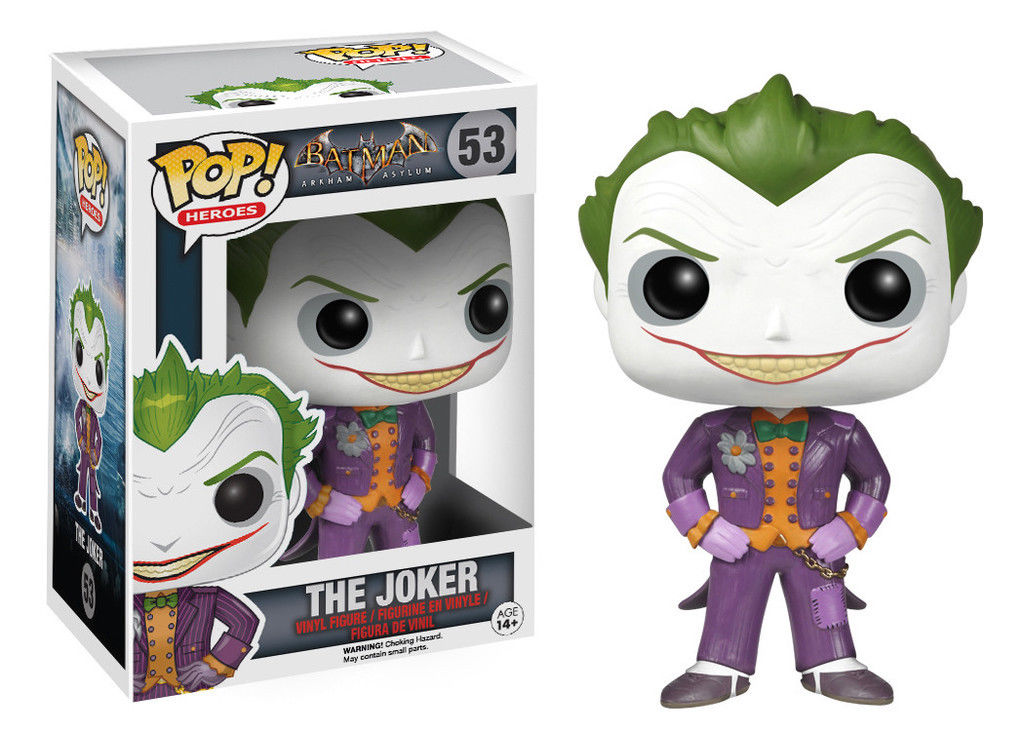 Funko Pop Heroes Arkham Asylum: Joker Vinyl Action Figure Collectible Toy, 3.75"