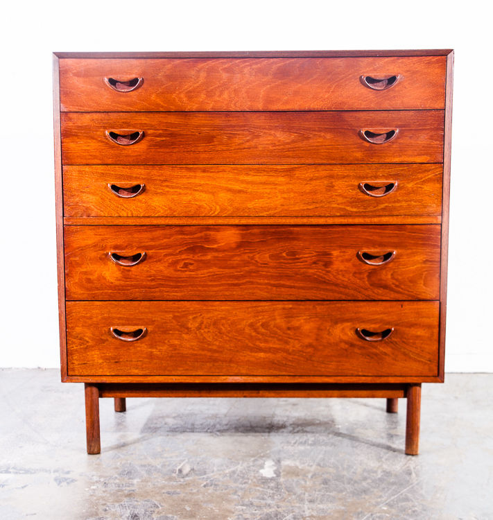 Mid Century Danish Modern Dresser Highboy Peter Hvidt Solid Teak Vintage Nielsen